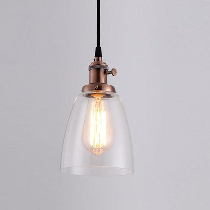 Industrial Retro Glass Bell Shade 1-Light Pendant Light