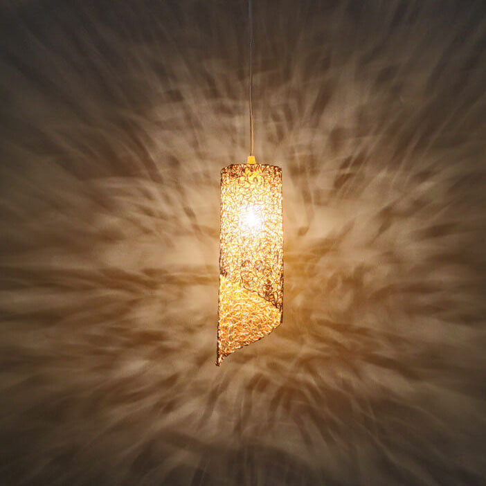 Modern Colorful  Aluminum Wire 1-Light Cylinder Spiral Pendant Light