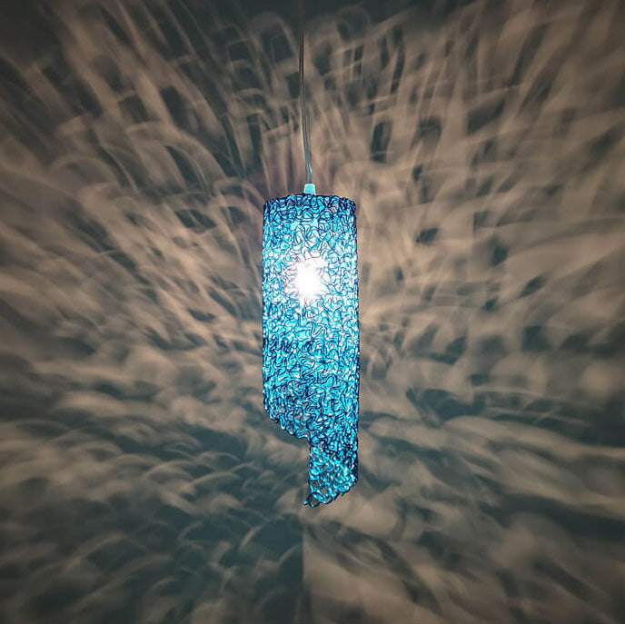 Modern Colorful  Aluminum Wire 1-Light Cylinder Spiral Pendant Light