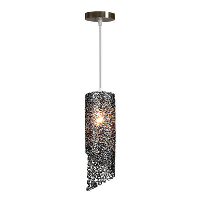 Modern Colorful  Aluminum Wire 1-Light Cylinder Spiral Pendant Light