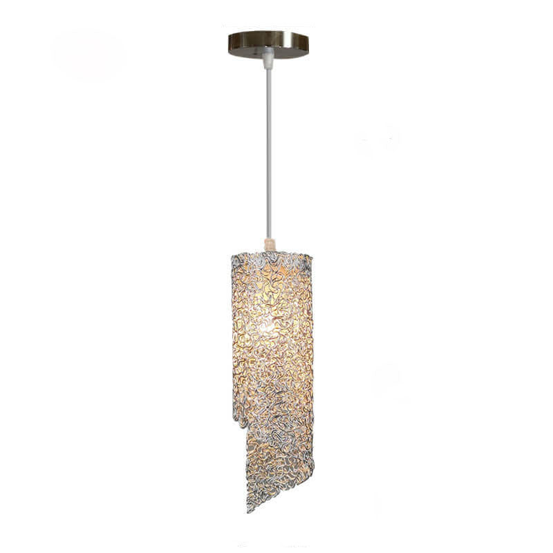 Modern Colorful  Aluminum Wire 1-Light Cylinder Spiral Pendant Light