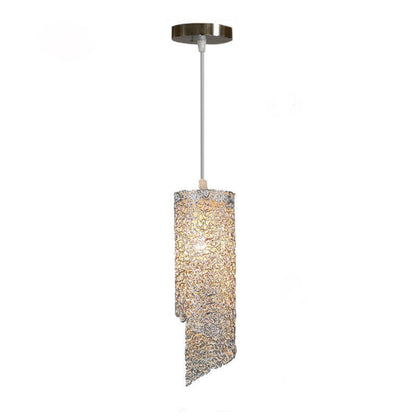 Modern Colorful  Aluminum Wire 1-Light Cylinder Spiral Pendant Light