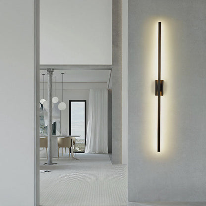 Nordic Minimalist Black Linear LED Mirror Front Light Wall Sconce Lamps