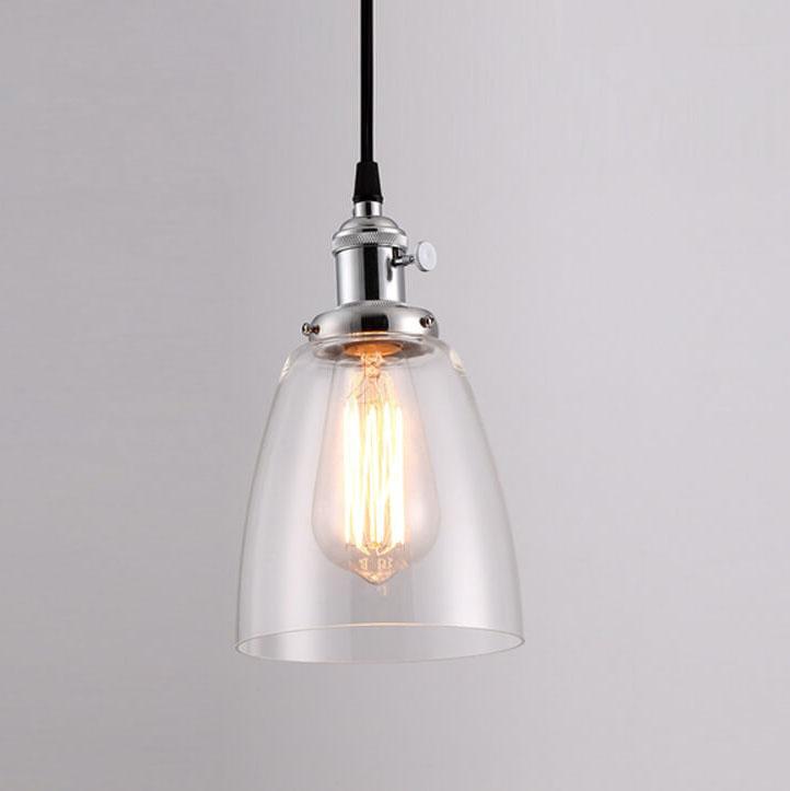 Industrial Retro Glass Bell Shade 1-Light Pendant Light