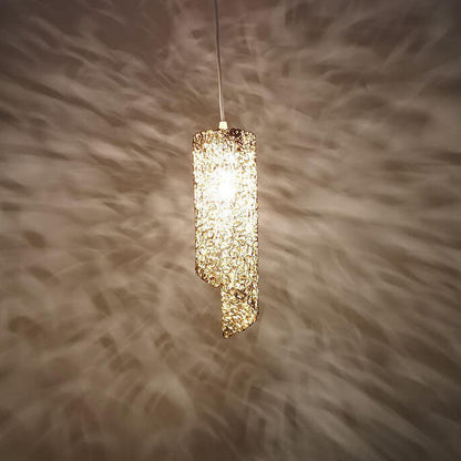 Modern Colorful  Aluminum Wire 1-Light Cylinder Spiral Pendant Light