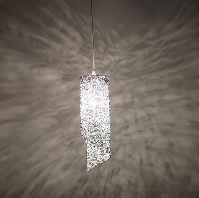 Modern Colorful  Aluminum Wire 1-Light Cylinder Spiral Pendant Light