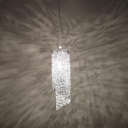 Modern Colorful  Aluminum Wire 1-Light Cylinder Spiral Pendant Light
