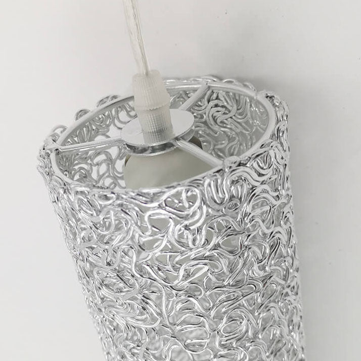 Modern Colorful  Aluminum Wire 1-Light Cylinder Spiral Pendant Light