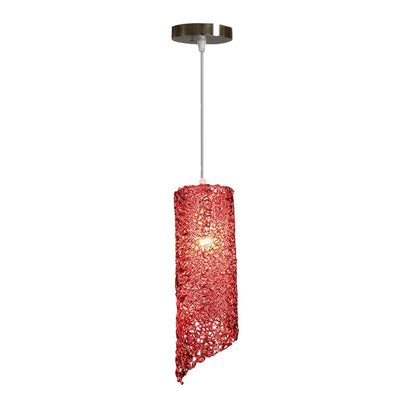 Modern Colorful  Aluminum Wire 1-Light Cylinder Spiral Pendant Light