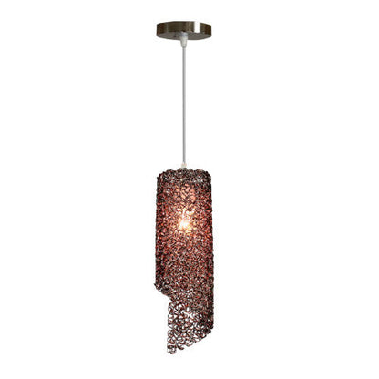 Modern Colorful  Aluminum Wire 1-Light Cylinder Spiral Pendant Light