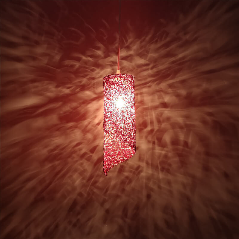 Modern Colorful  Aluminum Wire 1-Light Cylinder Spiral Pendant Light