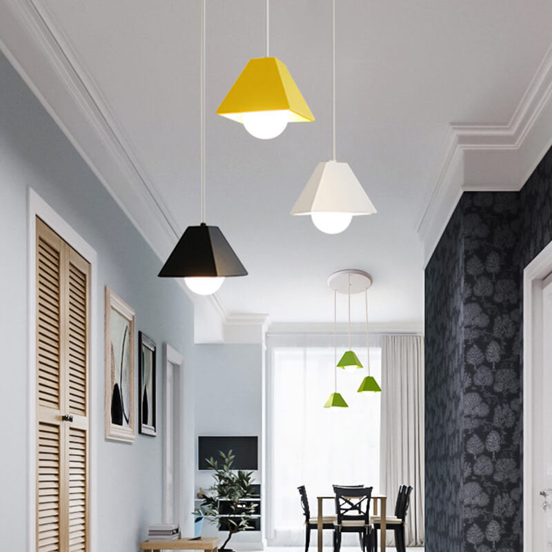 Simplicity Macaroon Style Trapezoid  Metal 1-Light  Mini Pendant Light