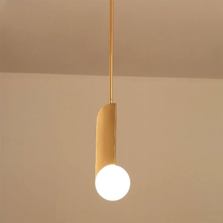 Simple Gold Metal Patchwork Glass Globe 1-Light LED Pendant Light