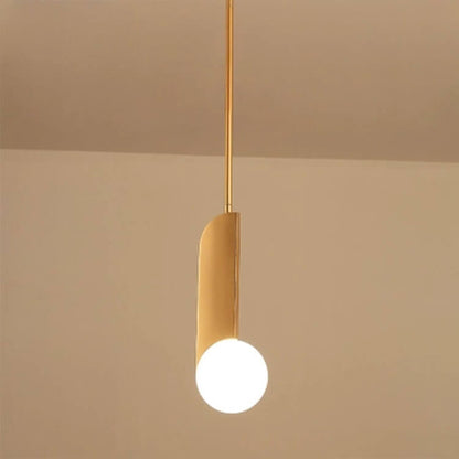Simple Gold Metal Patchwork Glass Globe 1-Light LED Pendant Light