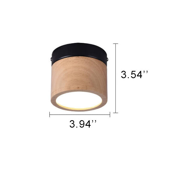 木製サークル 1灯 LED セミフラッシュマウント照明