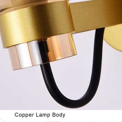 Simple Glass 1-Light Cup Shaped Armed Sconce Lamp
