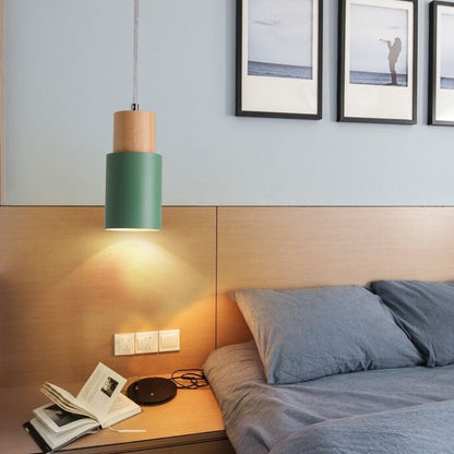 Nordic Macaron Cylinder Aluminum 1-Light Single LED Pendant Light
