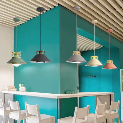Industrial Iron Nordic Macaron Color 1-Light Pendant Light