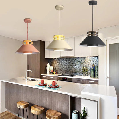 Industrial Iron Nordic Macaron Color 1-Light Pendant Light