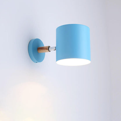 Nordic Macaron Cylinder Rotatable 1-Light Wall Sconce Lamps