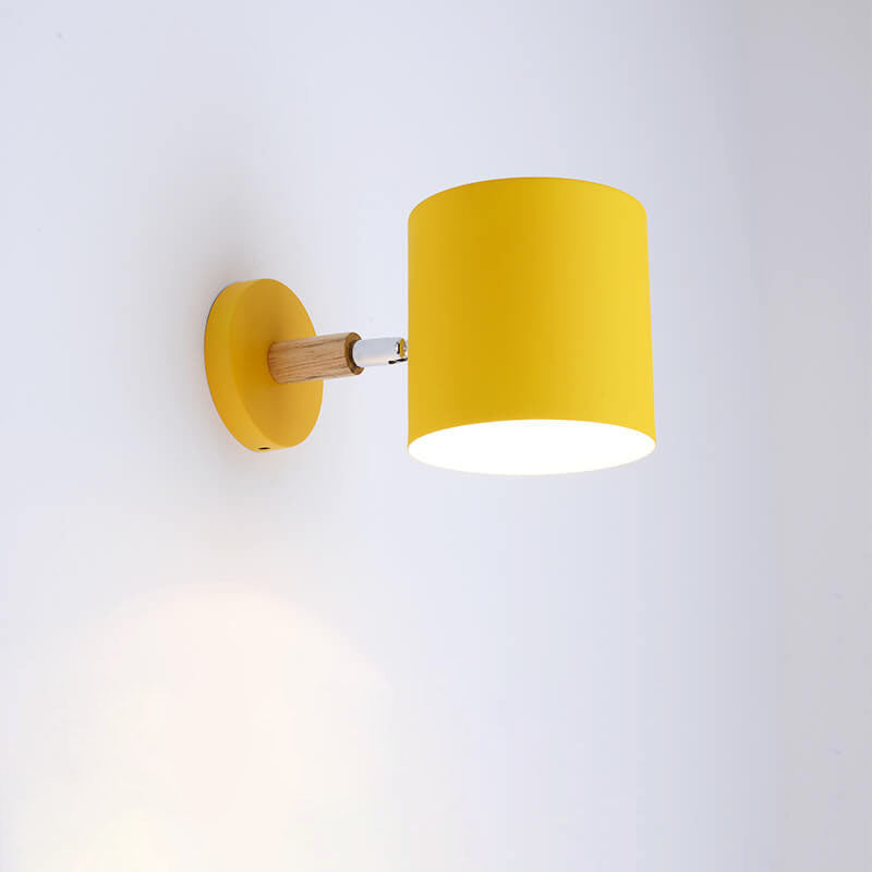 Nordic Macaron Cylinder Rotatable 1-Light Wall Sconce Lamps