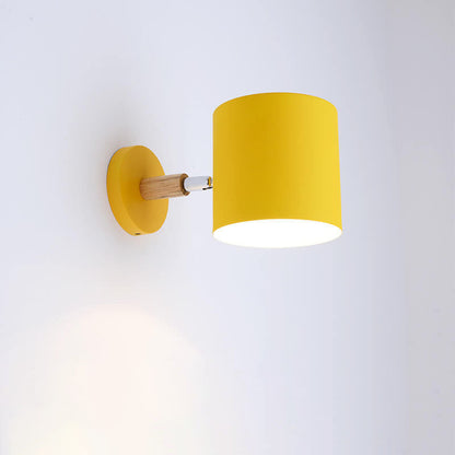 Nordic Macaron Cylinder Rotatable 1-Light Wall Sconce Lamps