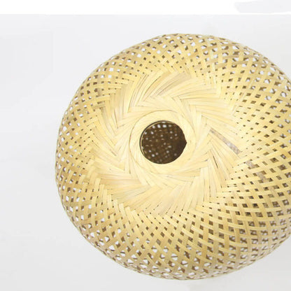 Rustic Style Bamboo Weaving 1-Light Pendant Light