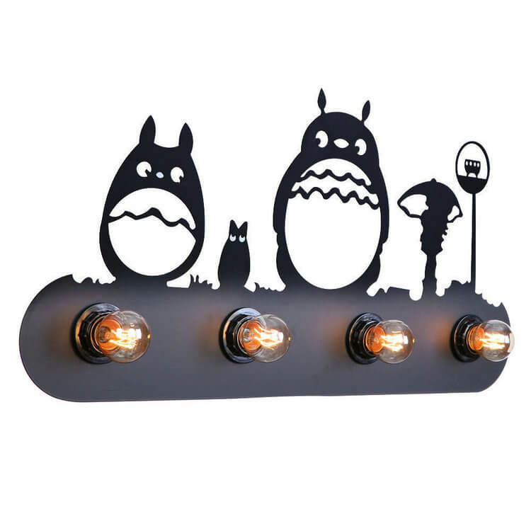 مصباح حائط إبداعي من الحديد المطاوع بأربعة مصابيح 