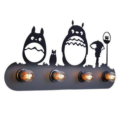 مصباح حائط إبداعي من الحديد المطاوع بأربعة مصابيح 