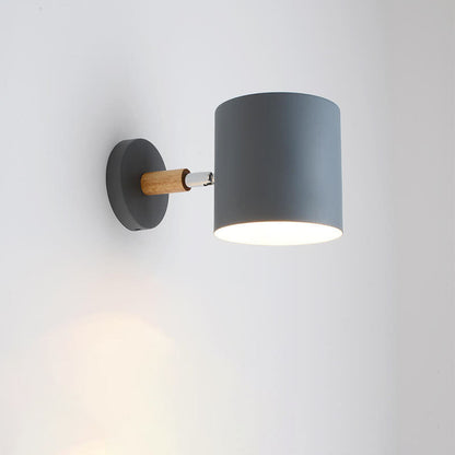 Nordic Macaron Cylinder Rotatable 1-Light Wall Sconce Lamps