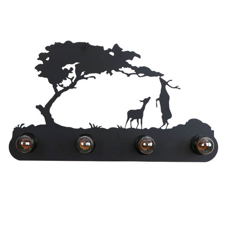 مصباح حائط إبداعي من الحديد المطاوع بأربعة مصابيح 