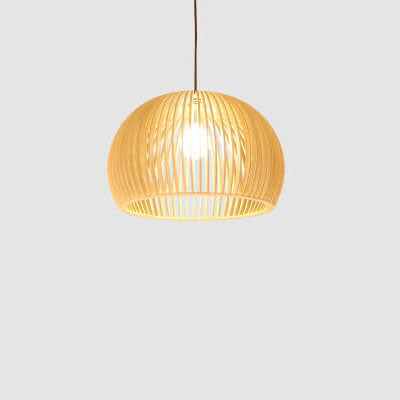 Modern Wooden 1-Light Japanese Pendant Light