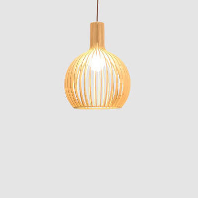 Modern Wooden 1-Light Japanese Pendant Light