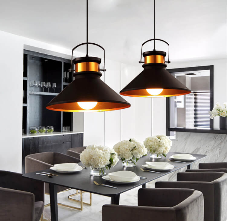 Retro 1-Light Pot Lid Pendant Light