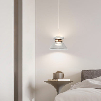 مصباح LED بتصميم الساعة الرملية المدبب المصنوع من الألومنيوم والأكريليك بتصميم بسيط وعصري لوضعه بجانب السرير 