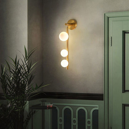 Light Luxury Creative Bead String Design 3-Light Wall Sconce Lamp