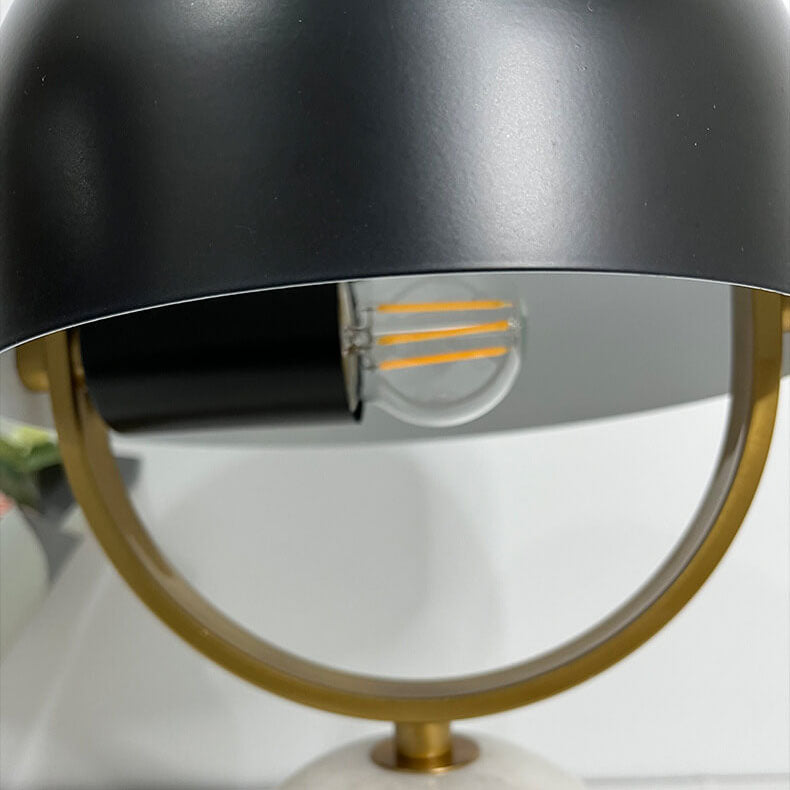 Modern Creative Round Marble Base Rotatable 1-Light Table Lamp