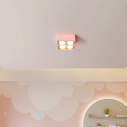 Minimalist Square Box Spotlight Iron LED Flush Mount Ceiling Light