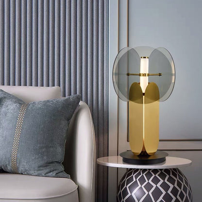 Modern Creative Splicing Glass Iron LED Table Lamp