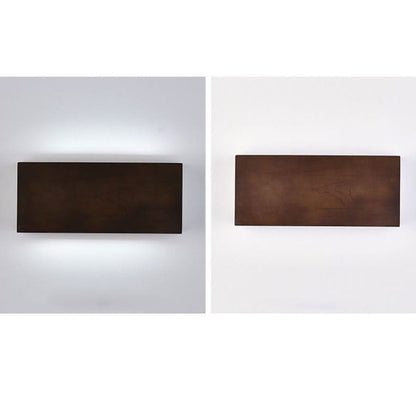 Japanese Wabi-sabi Log Wood Rectangular LED Wall Sconce Lamp