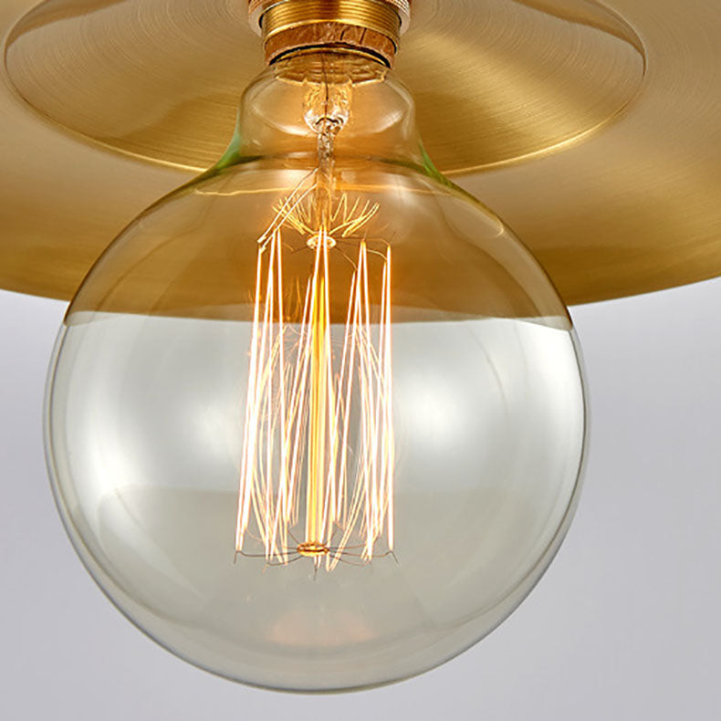 Contemporary Scandinavian Orb All Copper Glass 1-Light Pendant Light For Living Room