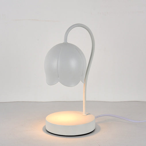Contemporary Nordic Iron Glass Wood Flower 1-Light Melting Wax Table Lamp For Bedside