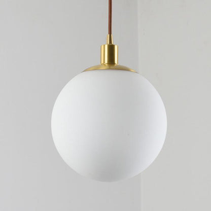 Nordic Minimalist Milky White Glass Ball 1-Light Pendant Light