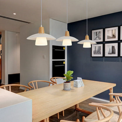 Japanese Minimalist Log Glass 1-Light Pendant Light