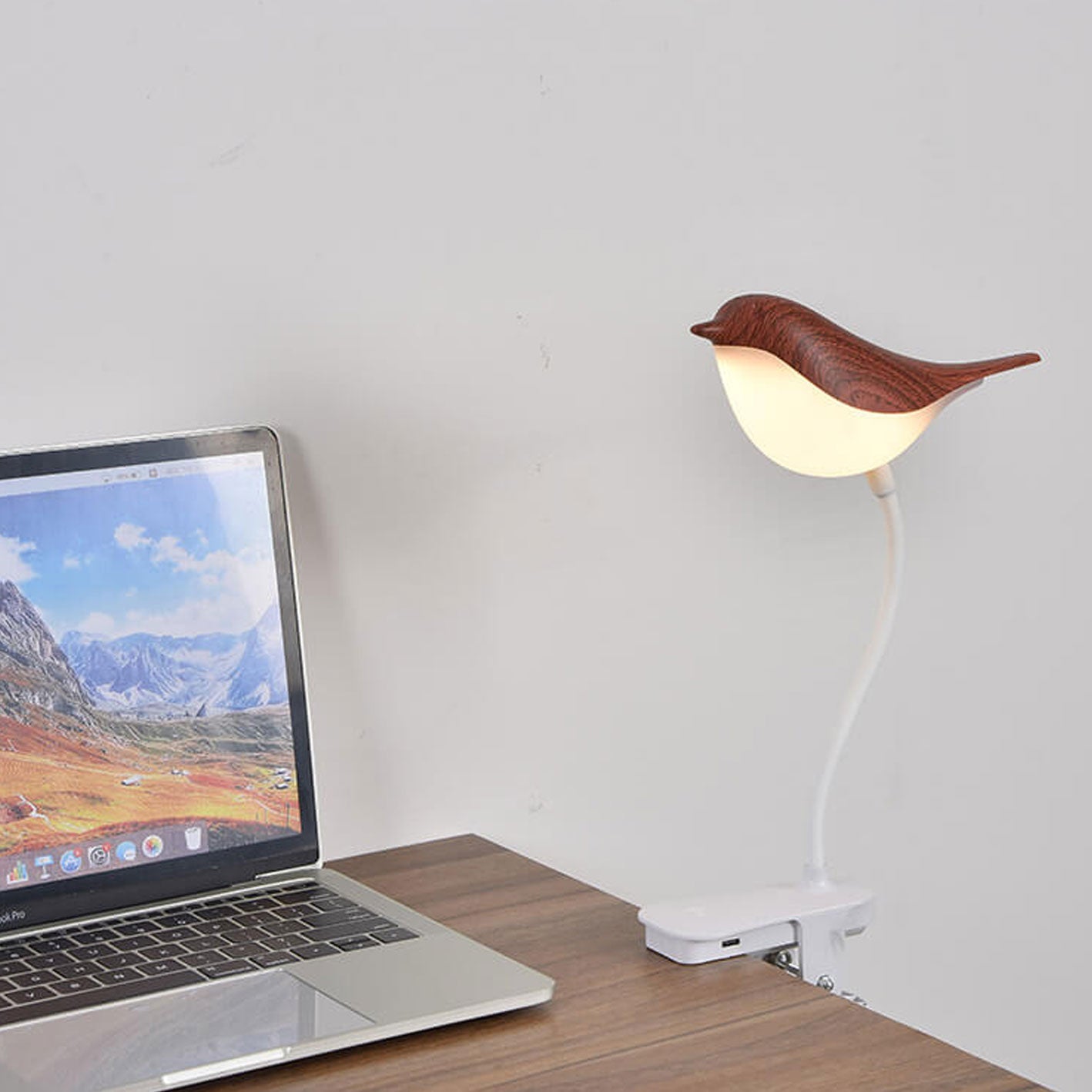 Nordic Creative Bird Clip USB Charging LED Night Light Table Lamp