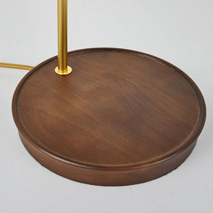 Modern Minimalist Pleated Umbrella Fabric Wood Hardware 1-Light Table Lamp For Bedroom