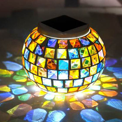 Tiffany Solar Waterproof ABS Mosaic Outdoor LED Lawn Light