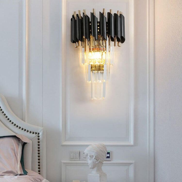 Modern Light Luxury Crystal 2-Light Wall Sconce Lamp