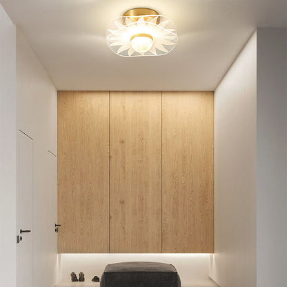 Creative Gold Double Layer Overlap Design LED Semi-Flush Mount Light
