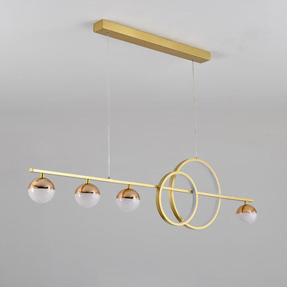 Modern Luxury Long Strip Round Globe Design LED Island Light Chandelier